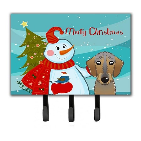 Jensendistributionservices Snowman With Wirehaired Dachshund Leash & Key Holder MI1720009